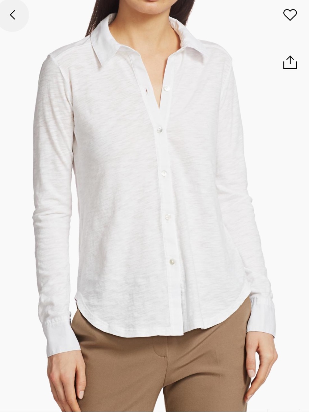 Theory Button-Up Shirt in Organic Cotton Knit.